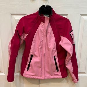 LL Bean soft shell jacket. Pink and pink. Size small